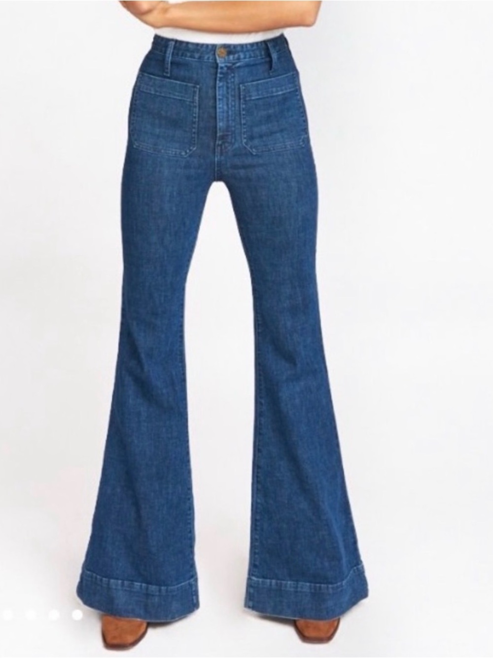 Show Me Your MuMu High-Waist Flare Jeans in Blue